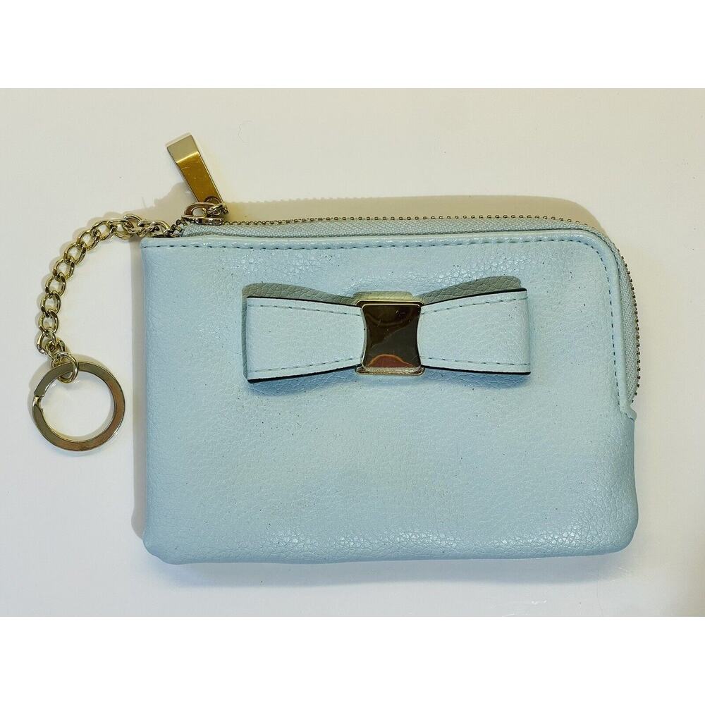 Baby Powder Blue Wallet With Bow Zipper Coin Purse